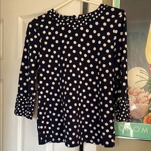 Boden navy and white Polka Dot Women's Top size 8